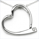 Collier/Halskette 925-Silber mit Herz Anhänger/Zirkonia