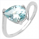 Eleganter Blau-Topas-Ring-925 Sterling Silber 1,60Karat
