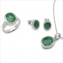 Klassisches SET-Collier/Anhänger/Ohrringe/Ring-Smaragd (Emerald)-11 Karat