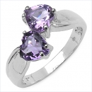 Eleganter Amethyst-Herzen-Ring-925/Silber-Rhodiniert