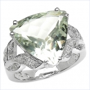 Seltener Grüner Amethyst/Diamant-Ring-6,18 Karat-Verlobung, Hochzeit, Jahrestag