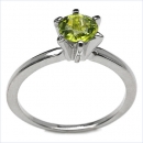 B-Ware-Peridot-Ring-925 Sterling Silber Rhod.0,90Karat