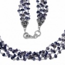 Edelstein-Collier/Kette-Iolite-925 Sterling Silber Rhodiniert-500 Edelsteine