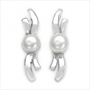 Edle Ohrringe mit Süßwasser-Perle 925-Silber-Rhodiniert