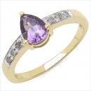 Diamant/Amethyst-Ring 0,79 Karat - Vergoldet mit Gelbgold 10 Karat