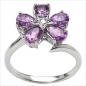 Preview: Blume-Amethyst-Ring-925 Sterling Silber Rhod.2,00 Karat