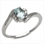 Preview: Edler Diamant-Blue Topas-Ring- 925 Sterl.Silber Rhod.-0,69 Karat