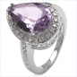 Preview: 33 Diamanten /1Amethyst-Ring 925 Sterl.Silber-3,80 Karat
