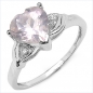 Preview: Edler Diamant/Rosenquarz-Ring-925 St.Silber 2,02 Karat