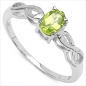 Preview: Einzigartiger Peridot-Ring-925/Silber-Rhodiniert 0,45 Karat