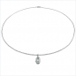 Preview: Collier/Kette mit Peridot-Anhänger 925 Silber Rhodiniert-0,64 Karat