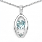Preview: Collier/Kette mit Blautopas-Anhänger 925 Silber/Rhodin.-0,64 Karat