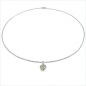 Preview: Collier/Kette mit Herz-Anhänger Peridot 925 Silber/Rh.-0,45 Karat