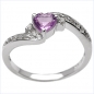 Preview: Edler Diamant/Amethyst-Ring-925 St.Silber 0,47 Karat