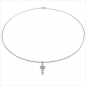 Preview: Collier/Kette Anhänger Blautopas-Kreuz-Silber 1,75Karat