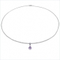 Preview: Collier/Kette mit Amethyst-Anhänger 925 Silber/Rhodiniert-1,40 Karat