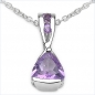 Preview: Collier/Kette mit Amethyst-Anhänger 925 Silber/Rhodiniert-1,40 Karat