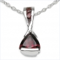 Preview: Collier/Kette mit Granat-Anhänger 925 Silber/Rhodin.-0,80 Karat