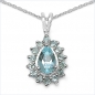 Preview: Collier/Kette Anhänger m.15 Blautopas-925Silber-Rhodin.-1,70 Karat