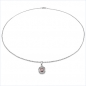 Preview: Collier/Kette mit ovalen Peridot-Anhänger 925-Silber Rhodiniert