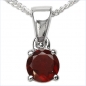 Preview: Collier/Kette mit Granat-Anhänger 925 Silber/Rhod.-0,60 Karat