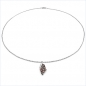 Preview: Collier/Kette m.Granat Blumen-Anhänger-925Silber Rhod.-1,25 Karat