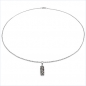 Preview: Collier/Kette mit Diamant/Granat-Anhänger 925 Silber Rh.-0,84 Karat