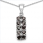 Preview: Collier/Kette mit Diamant/Granat-Anhänger 925 Silber Rh.-0,84 Karat