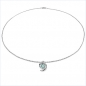 Preview: Collier/Halskette mit Blautopas-Anhänger-Silber-Rhodiniert 0,80 Karat
