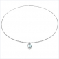 Preview: Collier/ Halskette mit 5 Diamanten/ Blautopas-Anhänger-0,53 Karat