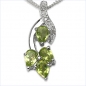 Preview: Collier/Kette mit Diamant/Peridot-Anhänger 925 Silber-1,22 Karat