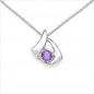 Preview: Collier/Kette Anhänger m.Amethyst-925Silber-Rhodiniert