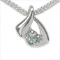 Preview: Collier/Kette Anhänger m.Blautopas-925Silber-Rhodiniert