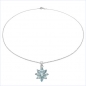 Preview: Collier/Halskette m.Blautopas-Anhänger-3,00 Karat-Silber Rh.