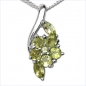 Preview: Collier/Kette mit Peridot-Blumen-Anhänger-925Silber Rhodiniert