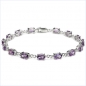 Preview: Amethyst Armband 925 Sterling Silber-Rhodiniert 6,75 Karat