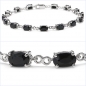 Preview: Schwarzes Saphir Armband in 925 Silber Rhodiniert 9,75 Karat