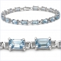 Preview: Edles Blautopas Armband 925 Silber-Rhodin.-17,00 Karat