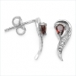Preview: Diamant Ohrringe -925 Silber- Rhodiniert-mit Granat