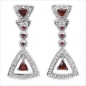 Preview: Edle Peridot-Rubin-Zirkonia-Ohrringe 925 Silber-Rhodiniert 1,42 Karat