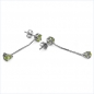 Preview: Ohrstecker Tropfenform Silber- Rhodiniert-m.Peridot-1,80 Karat