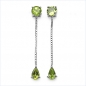 Preview: Ohrstecker Tropfenform Silber- Rhodiniert-m.Peridot-1,80 Karat
