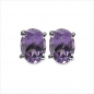 Preview: Ohrstecker Ovaler Amethyst Silber-Rhodin. 1,70 Karat
