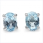 Preview: Ohrstecker Blue Topas  925 Sterling Silber - Rhodiniert in 2,00 Karat