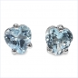 Preview: Ohrstecker Herz-Sterling Silber-Rhodin.-mit Blautopas
