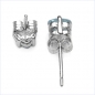 Preview: Ohrstecker Herz-Sterling Silber-Rhodin.-mit Blautopas