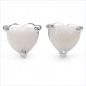 Preview: Ohrstecker Edelstein/Opal Herz-925-Silber-Rhodiniert 925 Silber-Rhodiniert 0,65 Karat