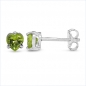 Preview: Ohrstecker Peridot-Herz Silber-Rhodiniert-0,90 Karat