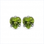 Preview: Ohrstecker Peridot-Herz Silber-Rhodiniert-0,90 Karat