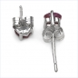 Preview: Ohrstecker Herz -Sterling Silber- Rhodiniert-mit Rubin-1,00 Karat